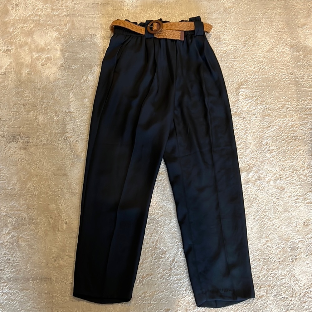 Navy blue pants with belt included